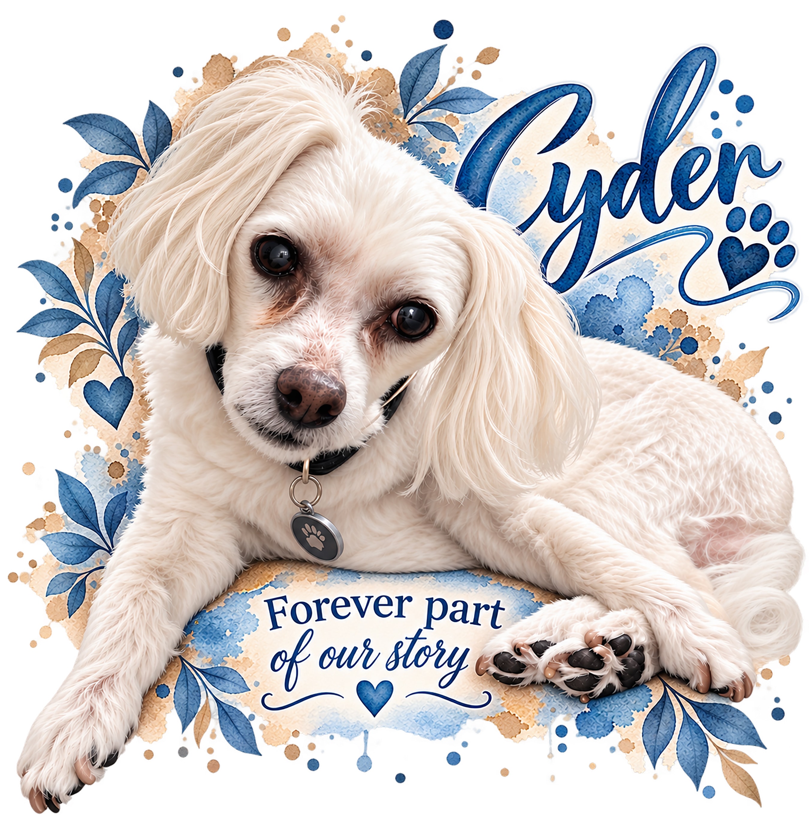 Floral artwork pet portrait